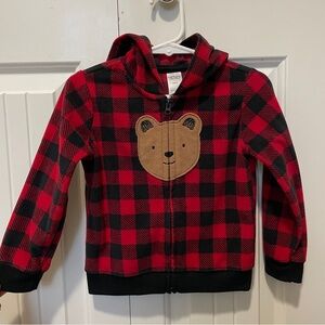 Carter’s Plaid Hoodie with Bear Design